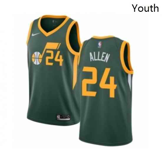Youth Nike Utah Jazz 24 Grayson Allen Green Swingman Jersey Earned Edition